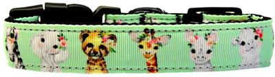 Dog & Cat Nylon Collar or Leash, "Pretty Baby Jungle Babies"