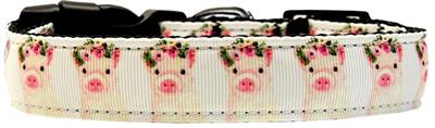 Dog & Cat Nylon Collar or Leash, "Pretty Baby Pigs"