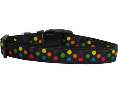 Dog & Cat Nylon Collar or Leash,  "Black Multi Dot"