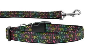 Dog & Cat Nylon Collar or Leash, "Happy Birthday"