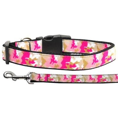 Dog & Cat Nylon Collar or Leash, "Pink Camo"