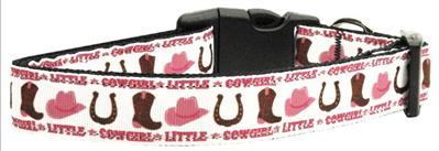 Dog & Cat Nylon Collar or Leash, "Little Cowgirl"