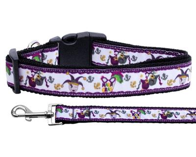 Dog & Cat Nylon Collar or Leash, "Mardi Gras"