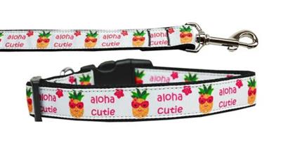 Dog & Cat Nylon Collar or Leash, "Aloha Cutie"