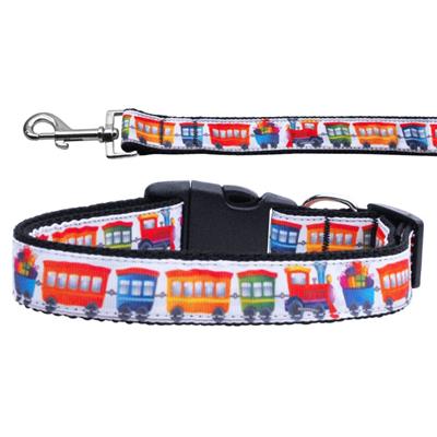 Dog & Cat Nylon Collar or Leash, "Trains"