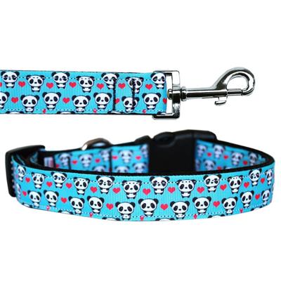 Dog & Cat Nylon Collar or Leash, "Panda Love"