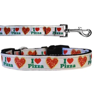 Dog & Cat Nylon Collar or Leash, "Pizza Party"