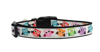 Dog & Cat Nylon Collar or Leash, "Bright Owls"
