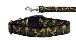 Dog & Cat Nylon Collar or Leash, "Green Camo"