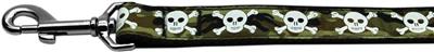 Dog & Cat Nylon Collar or Leash, "Camo Skulls"