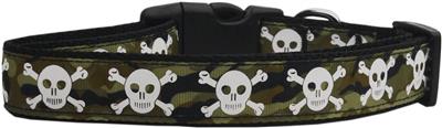 Dog & Cat Nylon Collar or Leash, "Camo Skulls"