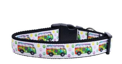 Dog & Cat Nylon Collar or Leash, "Peace Bus"