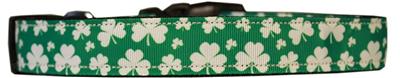 Dog & Cat Nylon Collar or Leash, "Shamrocks"