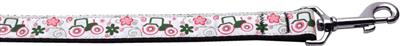 Dog & Cat Nylon Collar or Leash, "Pink Tractors"