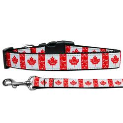 Dog & Cat Nylon Collar or Leash, "Canadian Flag In Swirls"