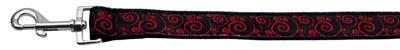 Dog & Cat Nylon Collar or Leash, "Red & Black Swirly"