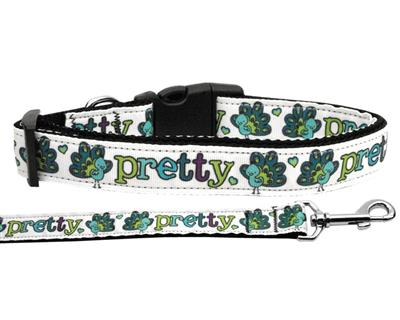 Dog & Cat Nylon Collar or Leash, "Pretty As A Peacock"