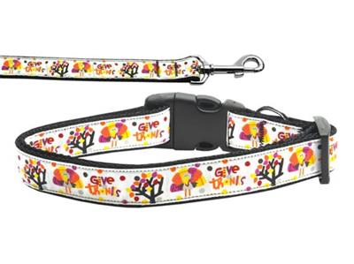 Thanksgiving Dog & Cat Nylon Collar or Leash, "Give Thanks"