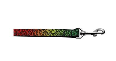 Dog & Cat Nylon Collar or Leash, "Rainbow Leopard"