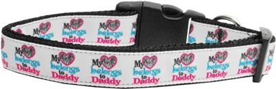 Dog & Cat Nylon Collar or Leash, "My Heart Belongs To Daddy"