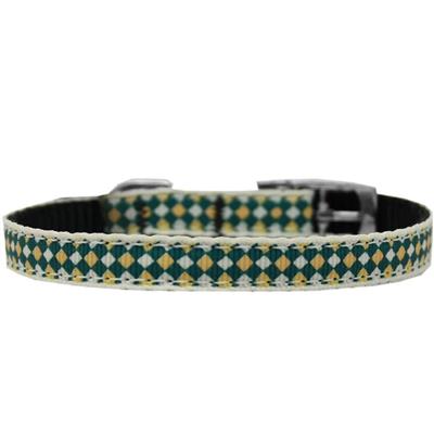 Dog & Cat Nylon Collar or Leash, "Green Checkers"