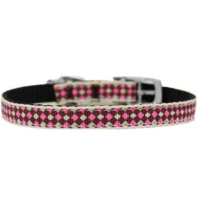 Dog & Cat Nylon Collar or Leash, "Pink Checkers"