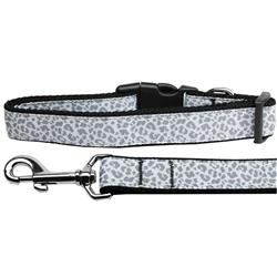 Dog & Cat Nylon Collar or Leash, "Silver Leopard"