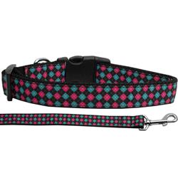 Dog & Cat Nylon Collar or Leash, "Pink & Blue Plaid"