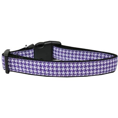 Dog & Cat Nylon Collar or Leash, "Houndstooth Purple"