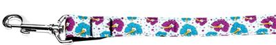 Dog & Cat Nylon Collar or Leash, "Blue & Purple Hibiscus Flowers"