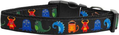 Dog & Cat Nylon Collar or Leash, "Black Monsters"
