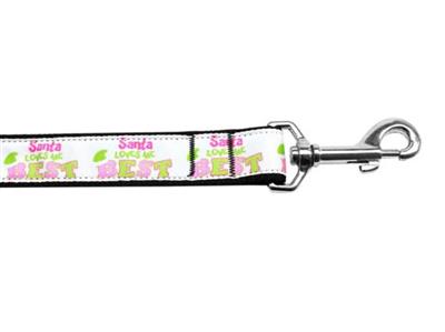 Christmas Dog & Cat Nylon Collar or Leash, "Santa Loves Me Best"