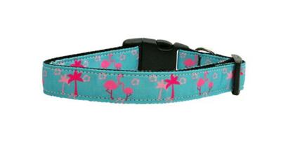 Dog & Cat Nylon Collar or Leash, "Pink Flamingos"