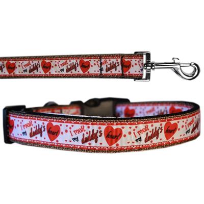 Dog & Cat Nylon Collar or Leash, "Melt Daddy's Heart"