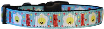 Dog & Cat Nylon Collar or Leash, "Happy Bacon"