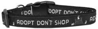 Dog & Cat Nylon Collar or Leash, "Adopt Don't Shop"