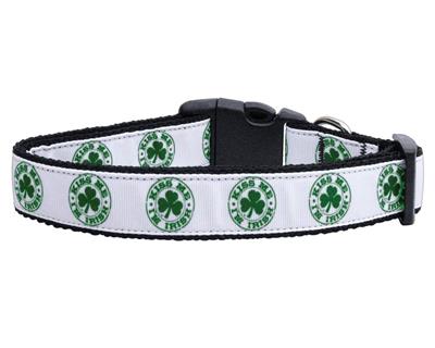 Dog & Cat Nylon Collar or Leash, "Kiss Me I'm Irish"