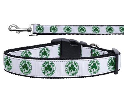 Dog & Cat Nylon Collar or Leash, "Kiss Me I'm Irish"