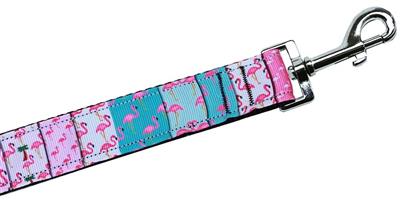 Dog & Cat Nylon Collar or Leash, "Flamingo Fun"