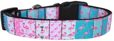 Dog & Cat Nylon Collar or Leash, "Flamingo Fun"