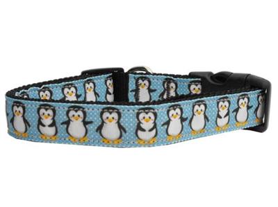 Christmas Dog & Cat Nylon Collar or Leash, "Penguins"