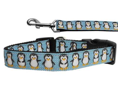 Christmas Dog & Cat Nylon Collar or Leash, "Penguins"