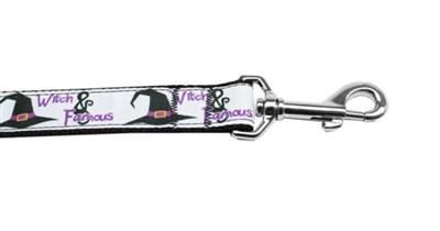 Halloween Dog & Cat Nylon Collar or Leash, "Witch and Famous"