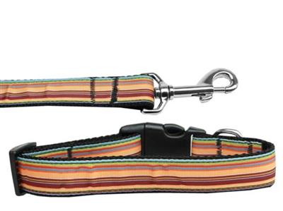 Dog & Cat Nylon Collar or Leash, "Autumn Stripes"
