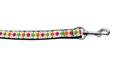 Dog & Cat Nylon Collar or Leash, "Colorful Argyle"