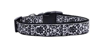 Dog & Cat Nylon Collar or Leash, "Fancy Black and White"