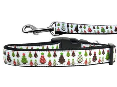 Christmas Dog & Cat Nylon Collar or Leash, "Designer Christmas Trees"