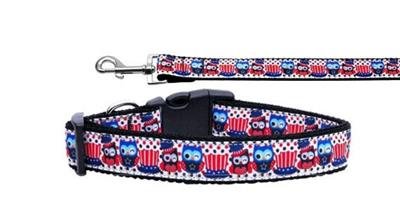 Dog & Cat Nylon Collar or Leash, "Proud Owls"