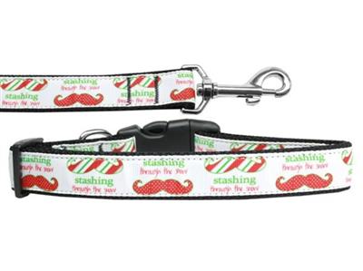 Christmas Dog & Cat Nylon Collar or Leash, "Stashing Through The Snow"