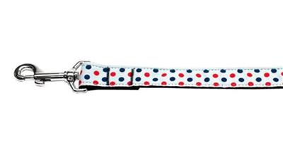 Dog & Cat Nylon Collar or Leash, "Patriotic Polka Dots"
